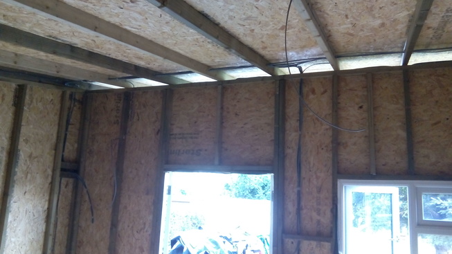 Electricity brought through roof joists